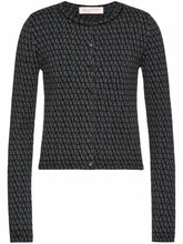 Valentino Garavani Grey Toile Iconographe crew-neck cardigan